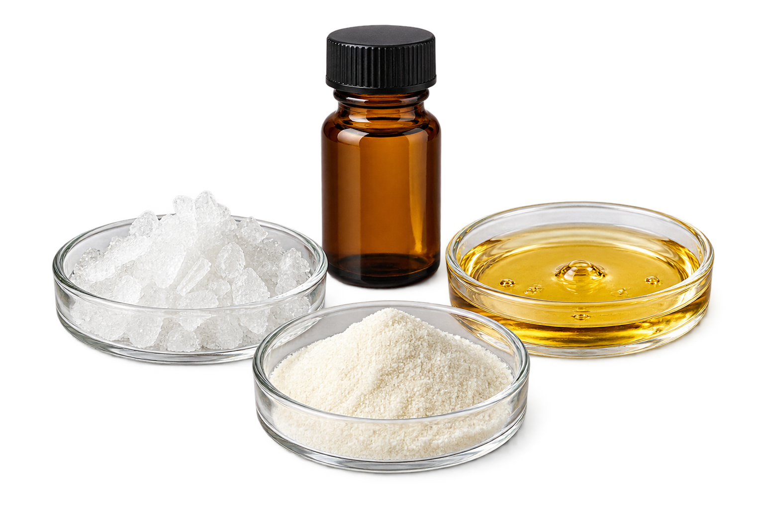 Laboratory dishes with cannabinoid ingredients